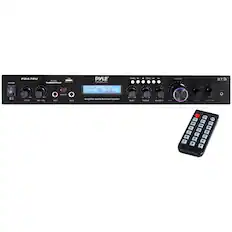 PDA7BU
PYLE
PyleUSA.com
Amplifier Audio Receiver System
POWER
ECHO
MIC VOL
MIC1
MIC2
REMOTE
USB
SD/MIC
CHL:01 88.0 MHz
MODE
VOLUME
BASS
TREBLE
BALANCE
MIN
VOL
SELECTOR
BT
1 2 3 4 5 6 7 8 9 0
