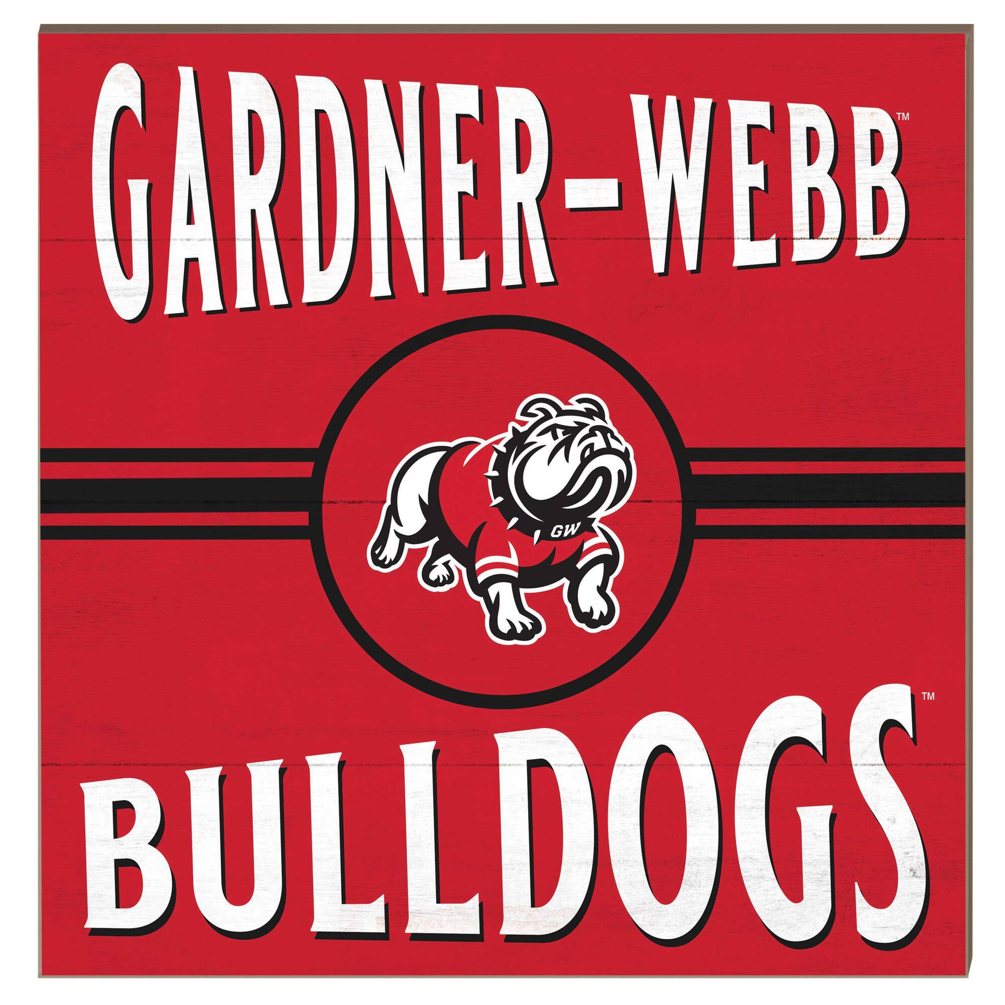 Gardner-Webb Bulldogs 10" x 10" Retro Team Sign