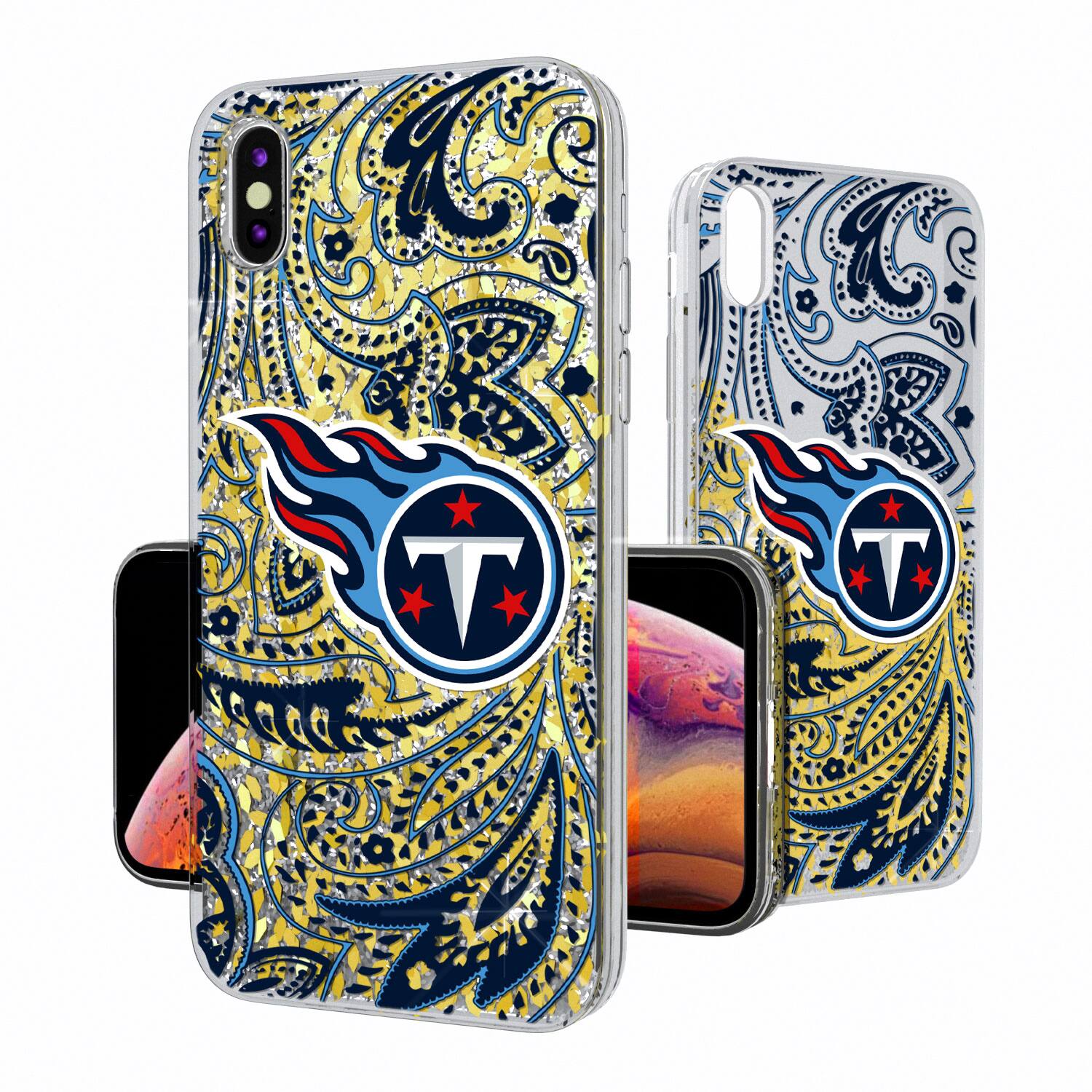 Alt View 1. Keyscaper - Tennessee Titans iPhone Paisley Design Glitter Case - 14 - Multicolor.