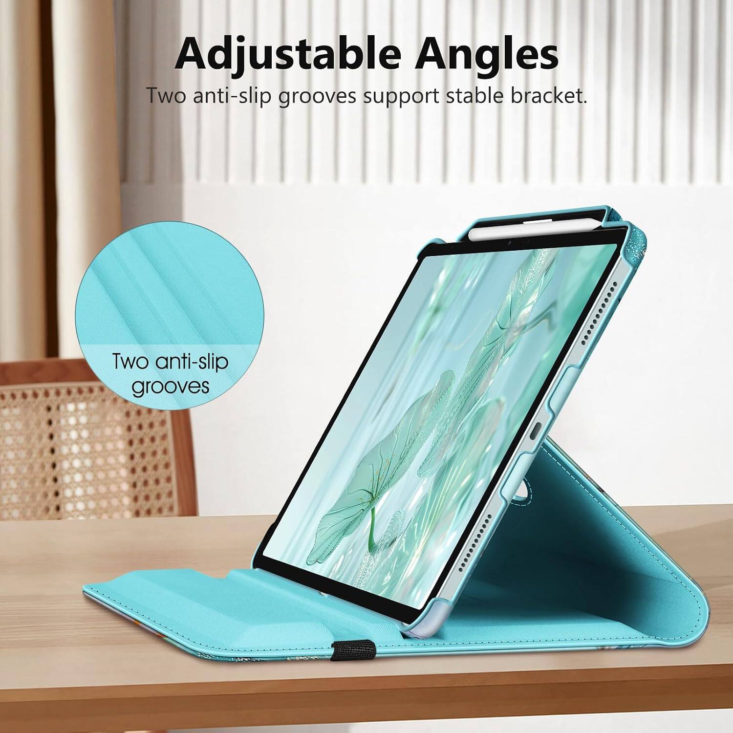 Adjustable Angles  
Two anti-slip grooves support stable bracket.  
Two anti-slip grooves