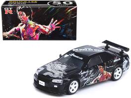 Inno Models - Nissan Skyline GT-R (R34) RHD (Right Hand Drive) Bruce Lee Legacy 50 Year Anniversary 1/64 Diecast Model Car - Black