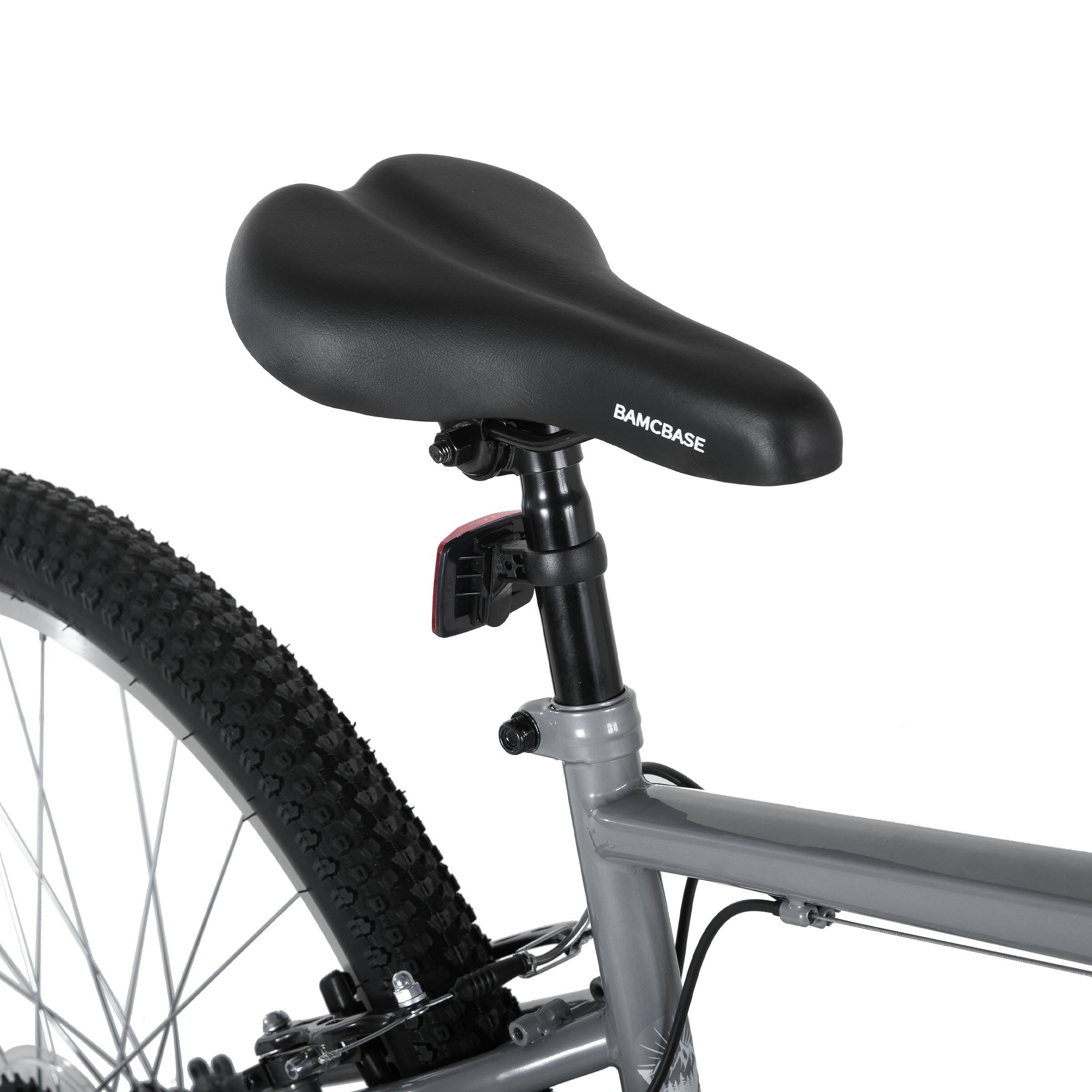 Alt View 10. HILAND - BAMCBASE Agave 27.5 inch Mountain Bike with Hi-Ten Steel Frame, Front Suspension Fork, 18 Speed MTB for Adult Men, Grey - grey.