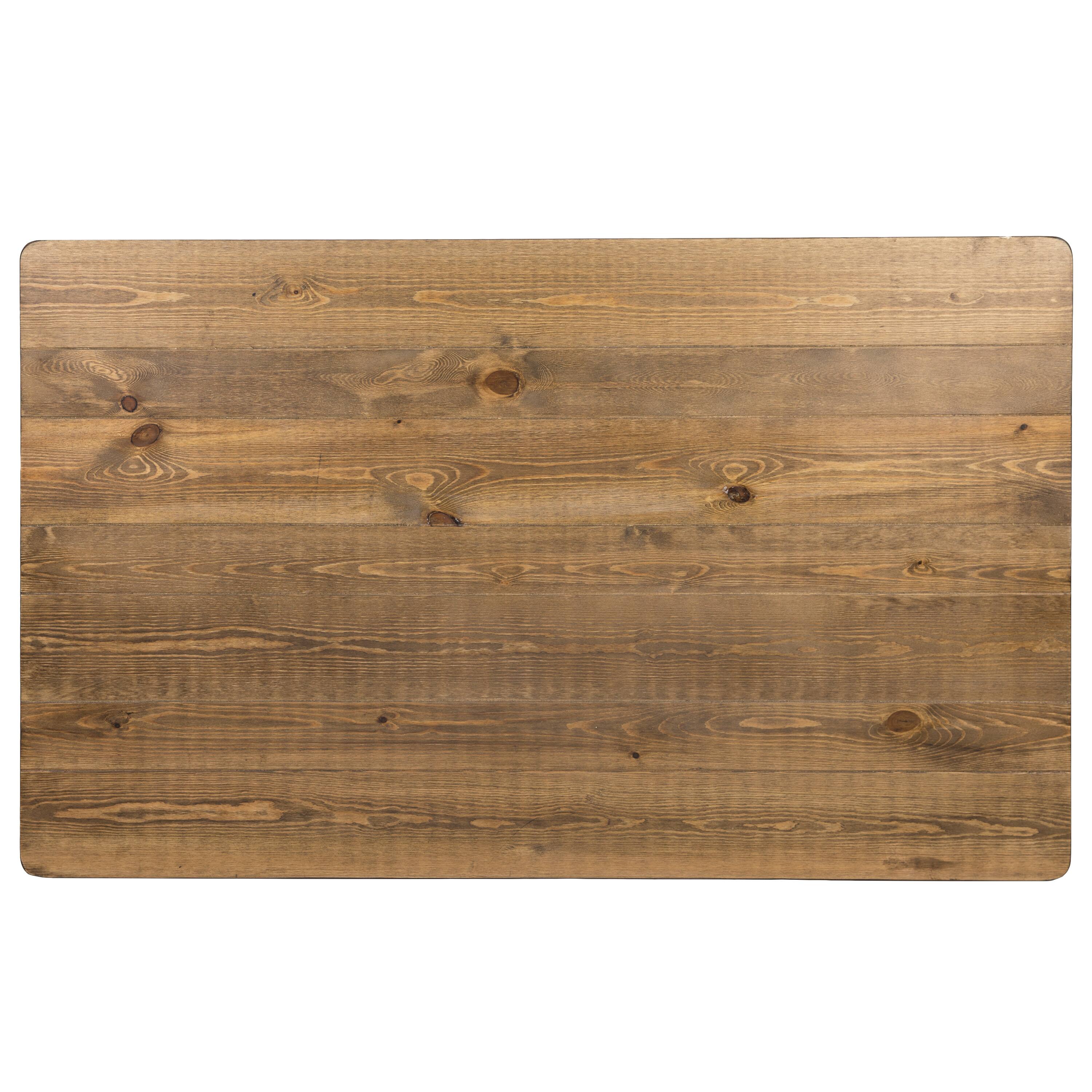 Alt View 16. Alamont Home - Hercules 60" x 38" Rectangular Antique Rustic Solid Pine Farm Dining Table - Antique Rustic.