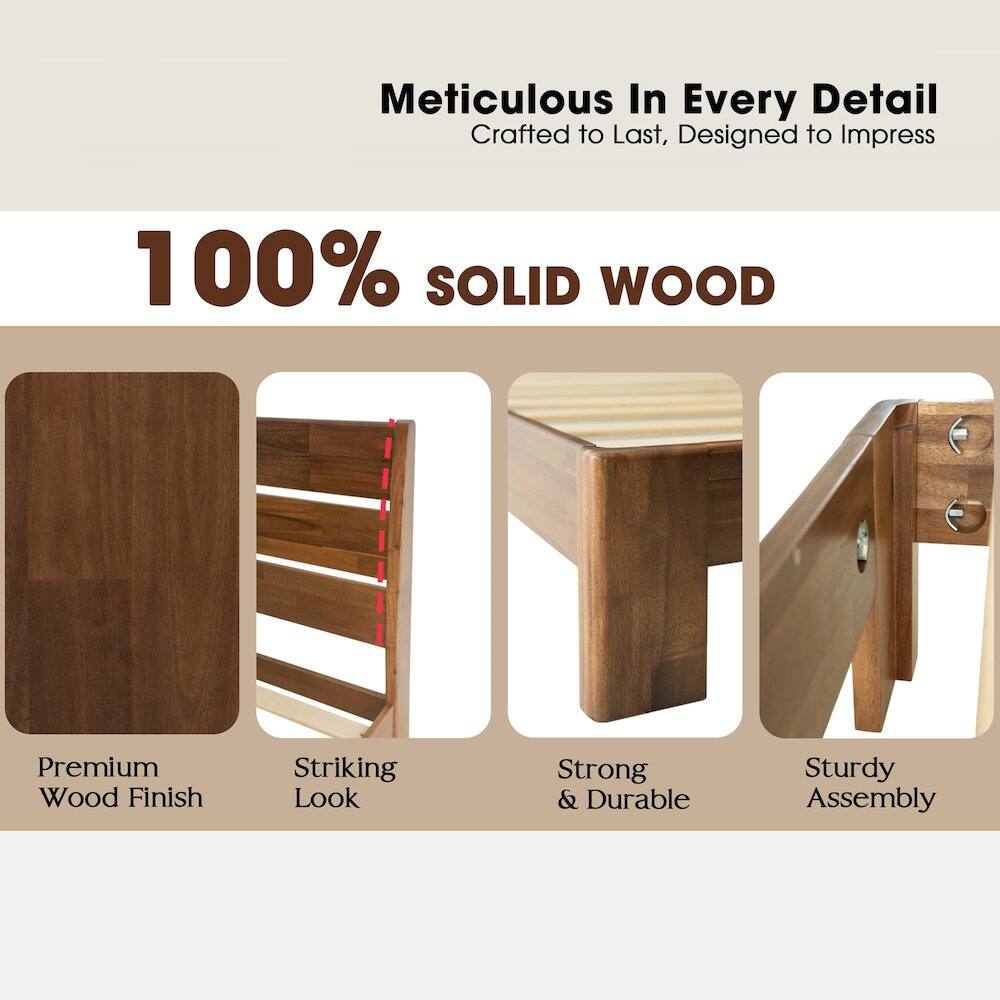 Meticulous In Every Detail  
Crafted to Last, Designed to Impress  

100% SOLID WOOD  

Premium Wood Finish  
Striking Look  
Strong & Durable  
Sturdy Assembly