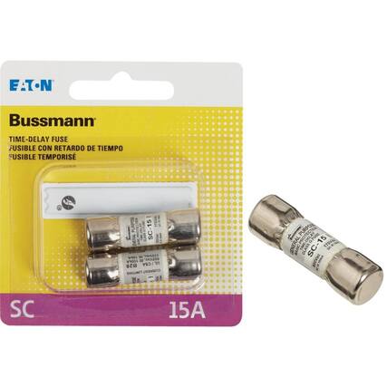 EATON
Bussmann
TIME-DELAY FUSE
FUSIBLE CON RETARDO DE TIEMPO
FUSIBLE TEMPORISÉ
SC
PURPOSE SIC PROTECTION G FUSE SC-15 170V60 DC GENERAL BASIC CLASS 600VWC 10kA IR 170Vdc. 100kA R 600Vac, B28 UL/CSA LIMITING CURRENT AMP 15A
Bussmann PURPOSE FUSE GENERAL BASIC PROTECTION CLASS SC-15 9 600Vac 100kA 170Vdc DC M MOT AC IR