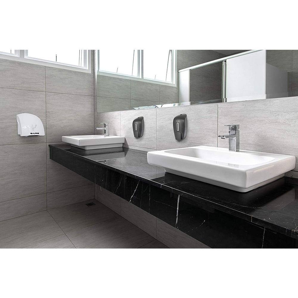 Left. Alpine Industries - 27 oz. Surface Mounted Hand Soap Dispenser - Gray.