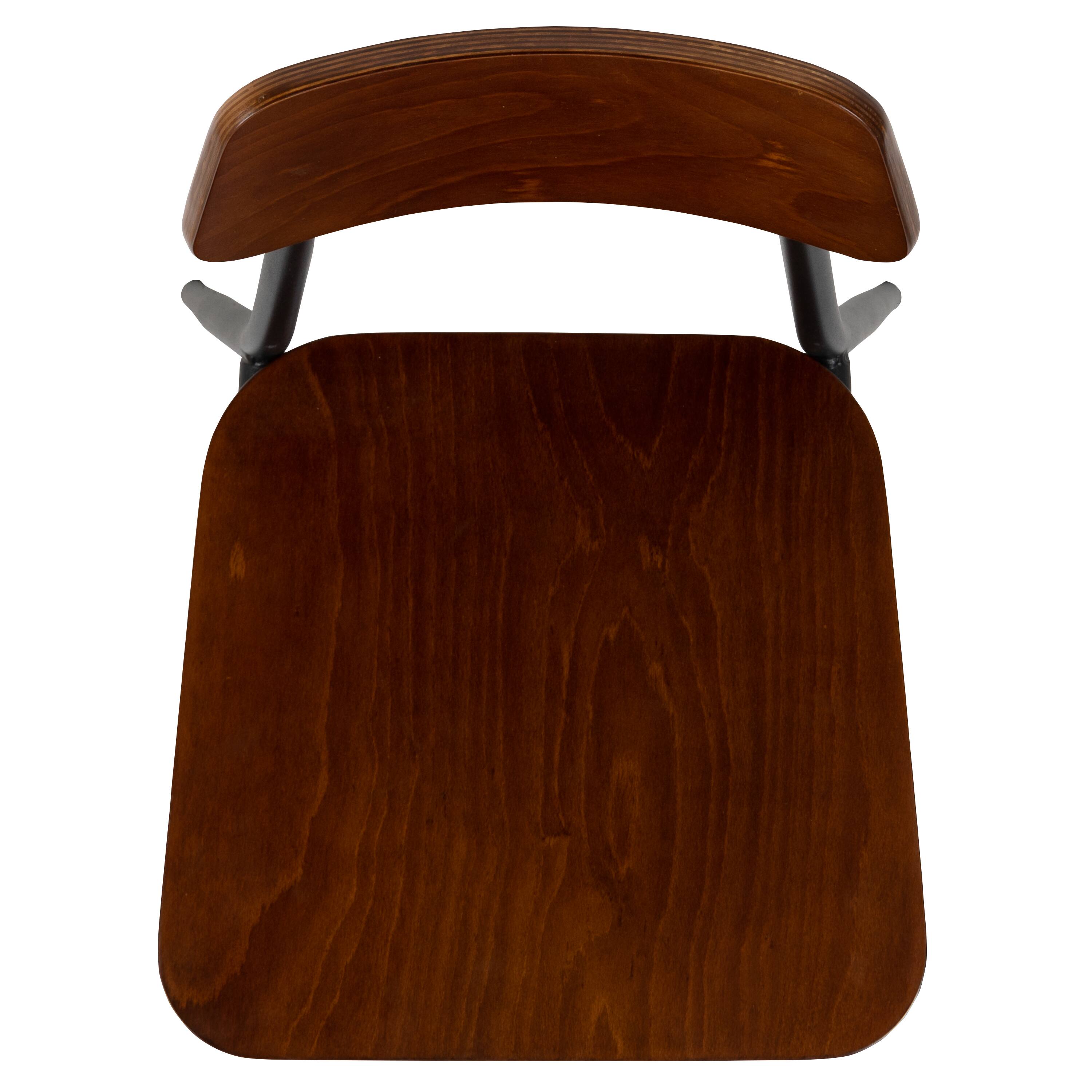 Alt View 9. Emma + Oliver - 2 Pack  Industrial Wood Dining Chair with Steel Frame - Mahogany.