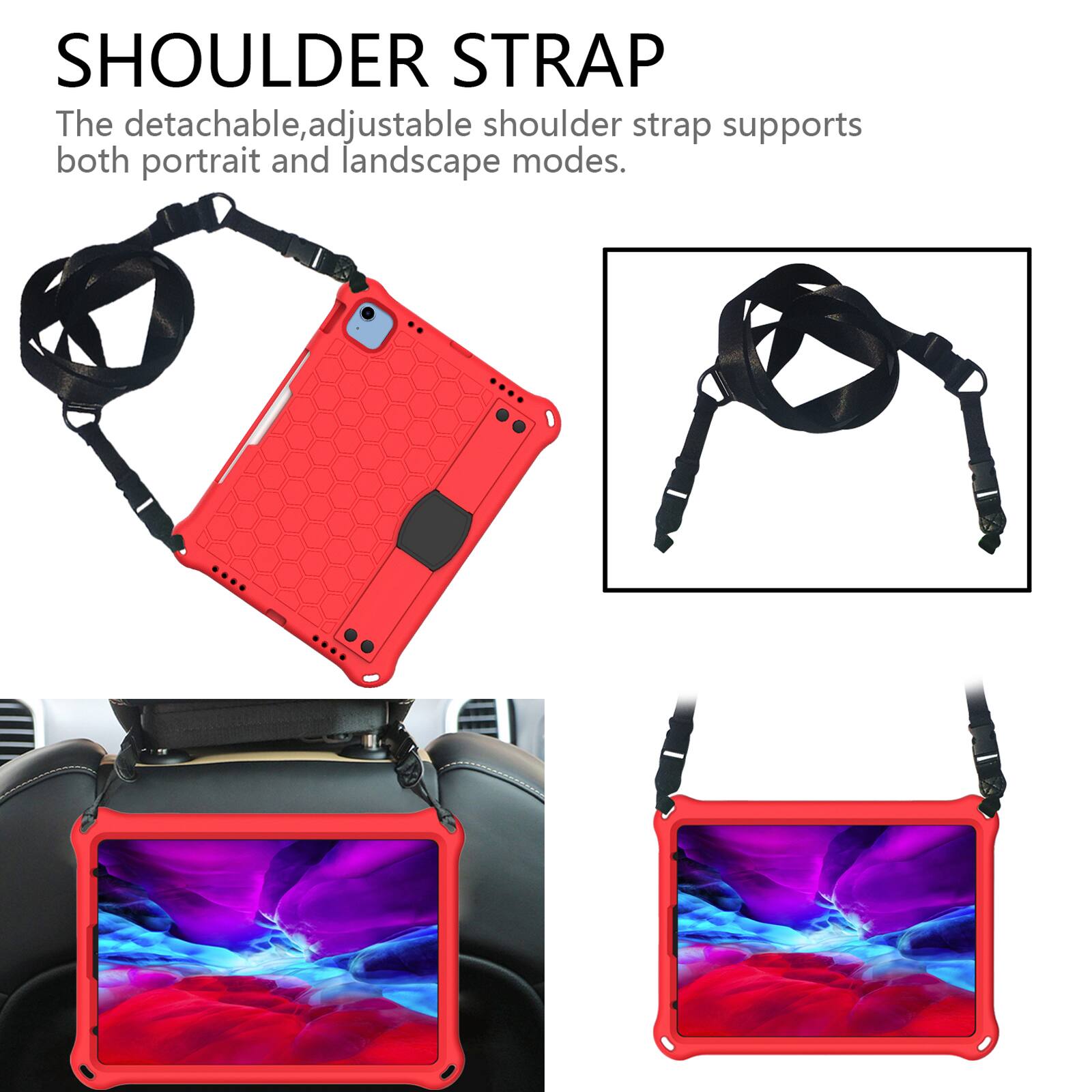 SHOULDER STRAP

The detachable, adjustable shoulder strap supports both portrait and landscape modes.
