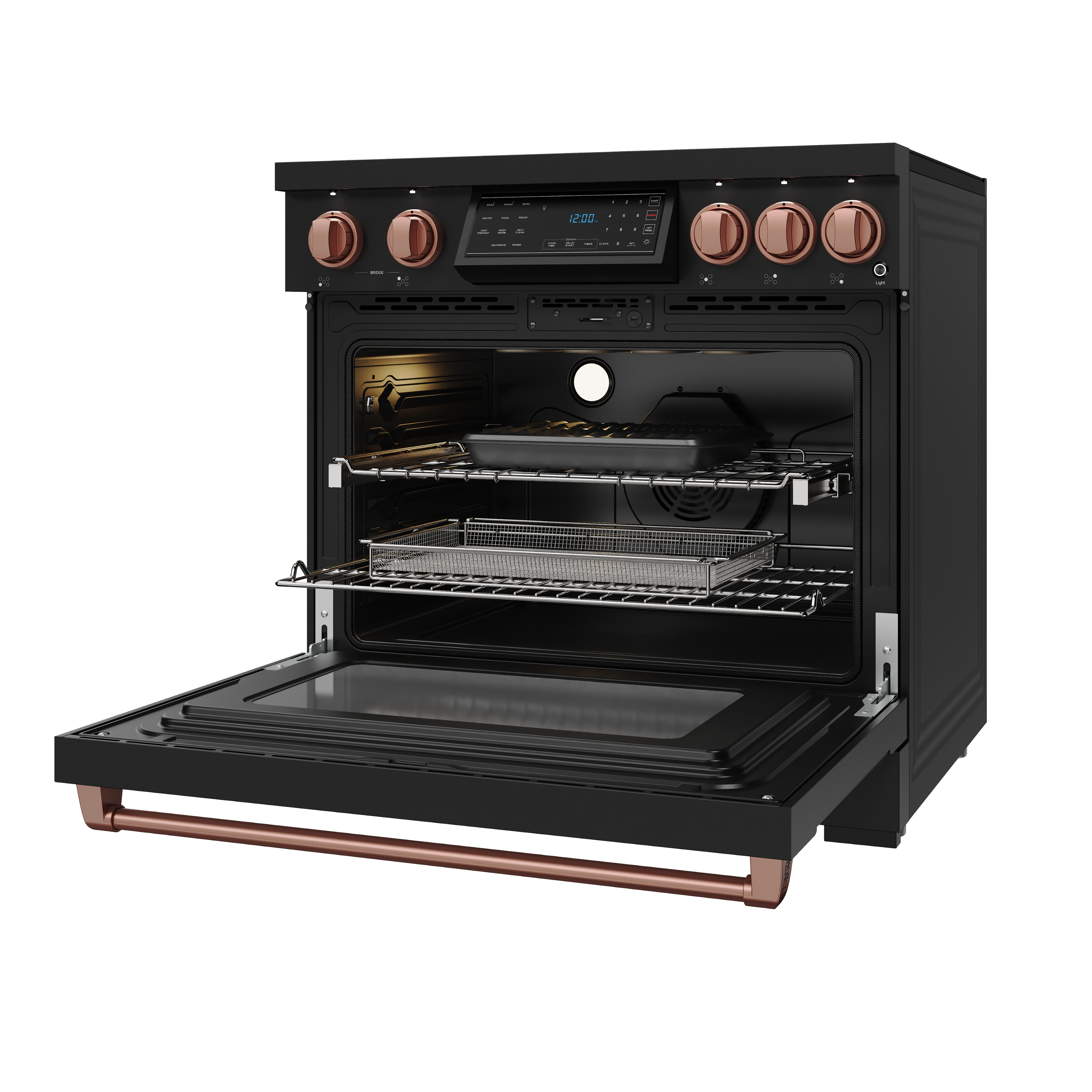Alt View 2. Thor Kitchen - Gordon Ramsay Series by Thor Kitchen 6.0 Cu. Ft Freestanding Induction Range with Rose Gold Hardware - Matte Black.