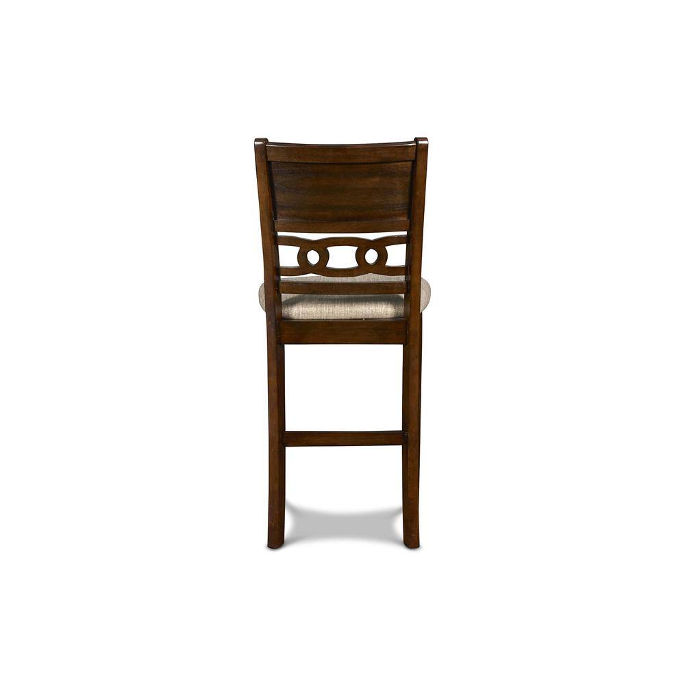 Left. New Classic Furniture - Gia Cherry Wood Counter Chair with Fabric Seat (Set of 4) - Brown.