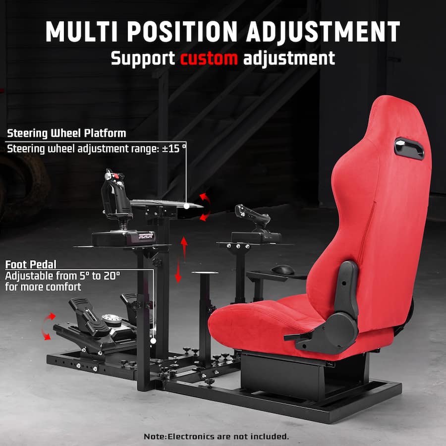 Custom Sim Cockpits Dardoo Flight Racing Simulator Cockpit with Suede Seat,Fit for Logitech ...