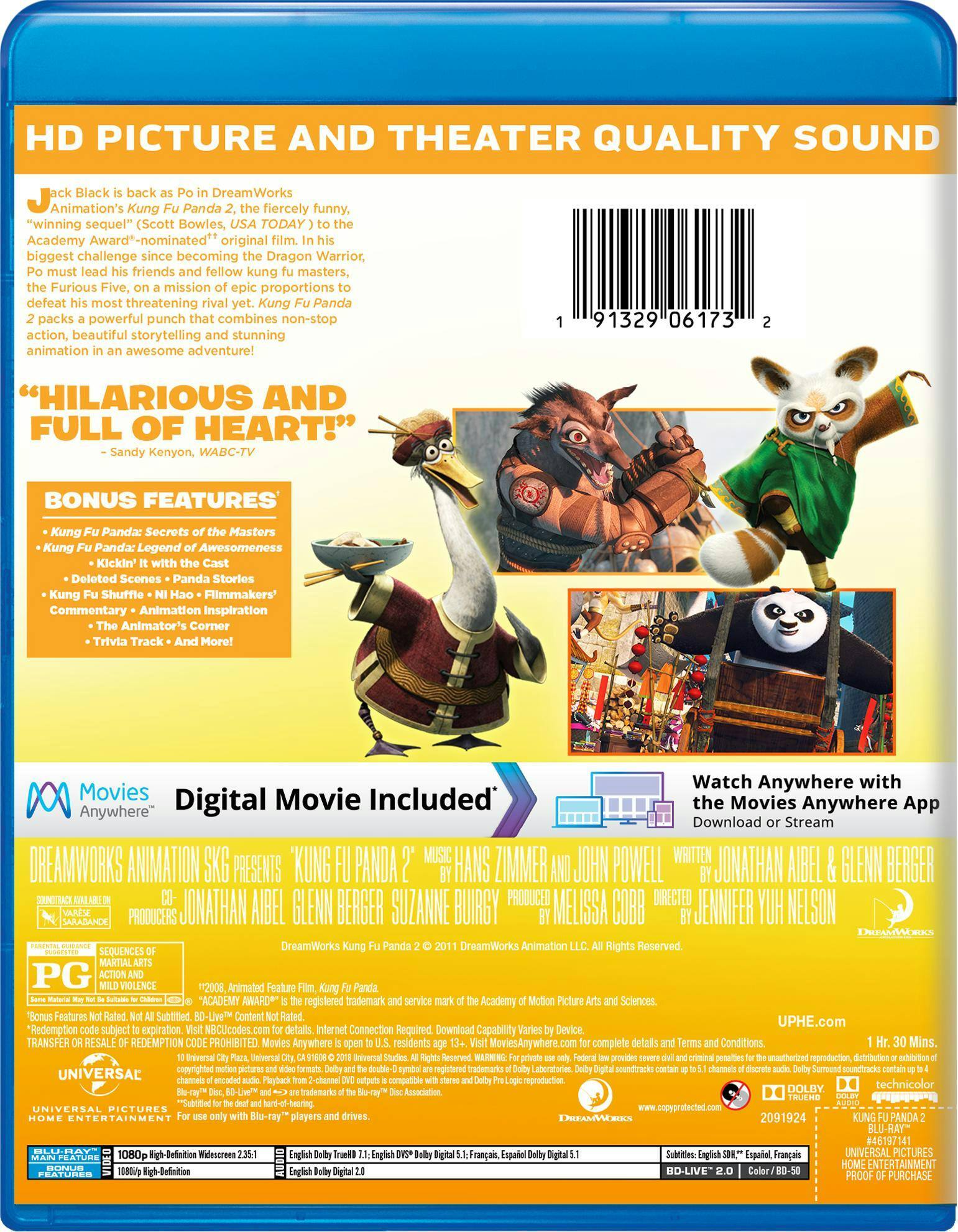 Back. Kung Fu Panda 2 (Blu-ray New Box Art) [Blu-ray].