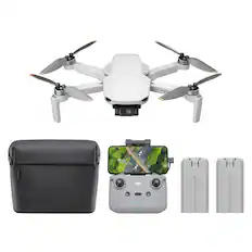 Front. DJI - Mini 4K Camera Drone Combo (62-min) With Case and Extra Battery M1615P - Gray.