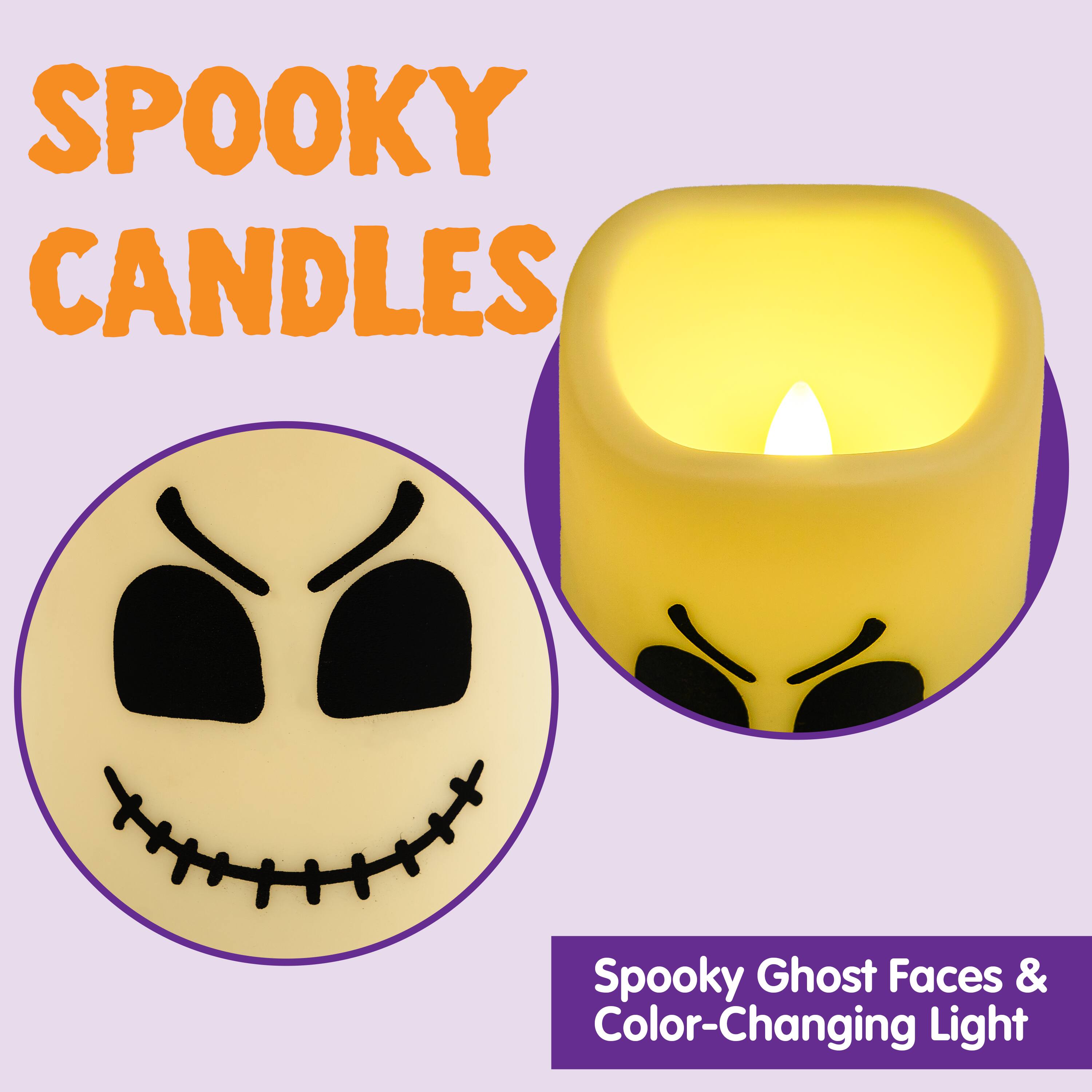 SPOOKY CANDLES  
Spooky Ghost Faces & Color-Changing Light