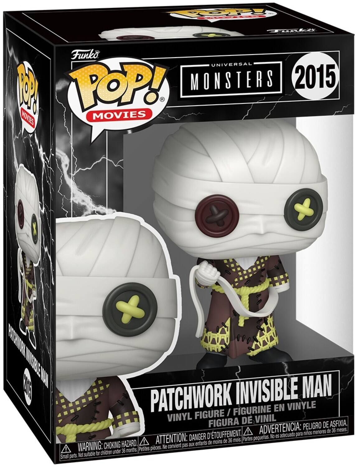 10OPPY gki W Funko UNIVERSAL b TOP! MONSTERS 2015 . MOVIES CENR 0 IYSHE 1 U MAN PATCHWORK INVISIBLE VINYLE FIGURINE EN FIGURE I VINYL DE VINIL FIGURA PELIGRO DE ASFIXIA. D'TOUFFEMENT ADVERTENCIA: para nios menores de 36 meses, DANGER pequeras. No es adecuado HAZARD. ATTENTION: aux enfants de moins de 36 mois Partes WARNING: CHOKING Petites pieces. Ne convient pas children under 36 months Not sutable for Small parts.
