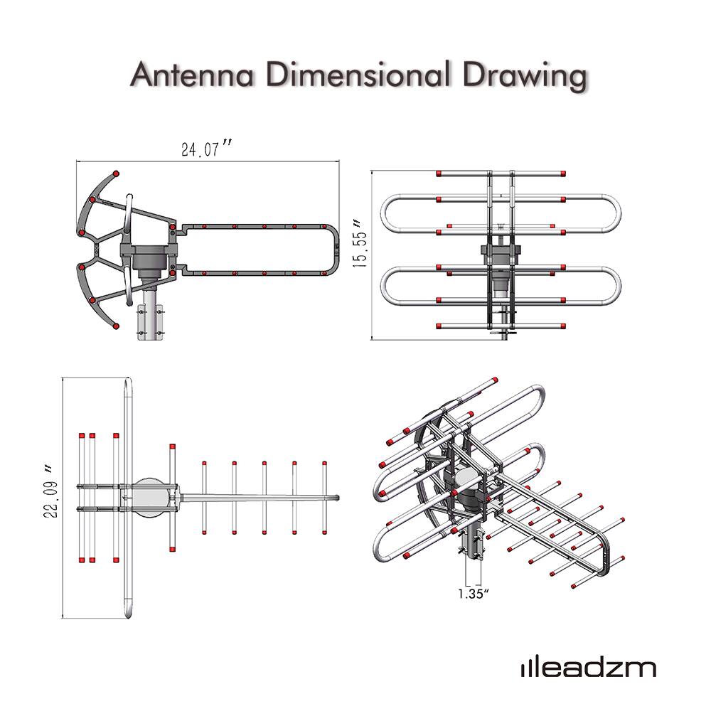 Antenna Dimensional Drawing

- 24.07"
- 15.55"
- 22.09"
- 1.35"

illeadzm