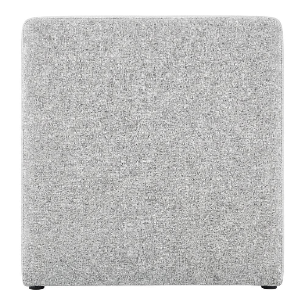 Back. Outdoor Escape - Square woven fabric ottoman with cushioned top, outdoor durable design - Gray.