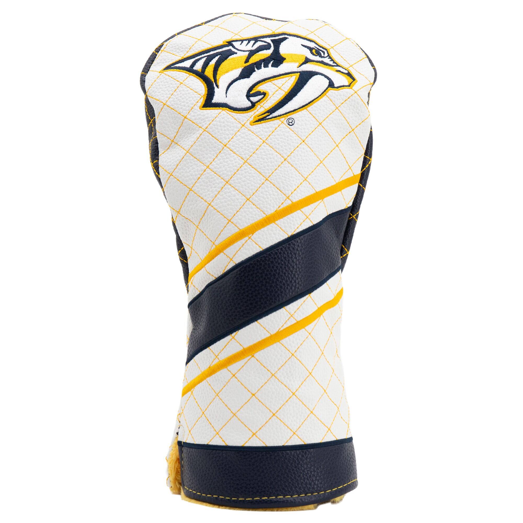 Front. Team Golf - Nashville Predators Striped Quilted Driver Headcover - Multicolor.