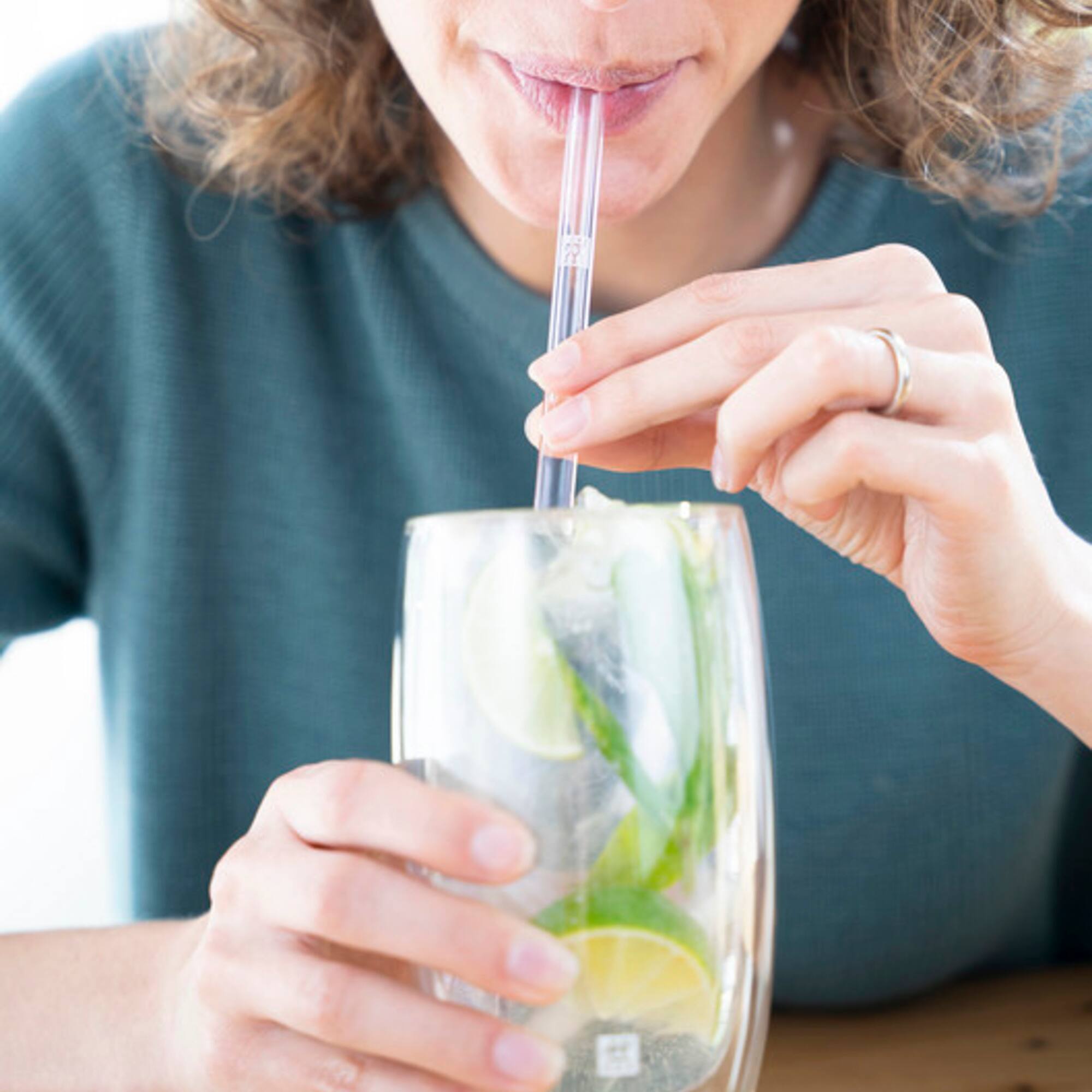 Alt View 3. ZWILLING - ZWILLING Sorrento 5-pc Straight Glass Straw Set - Clear - Clear.