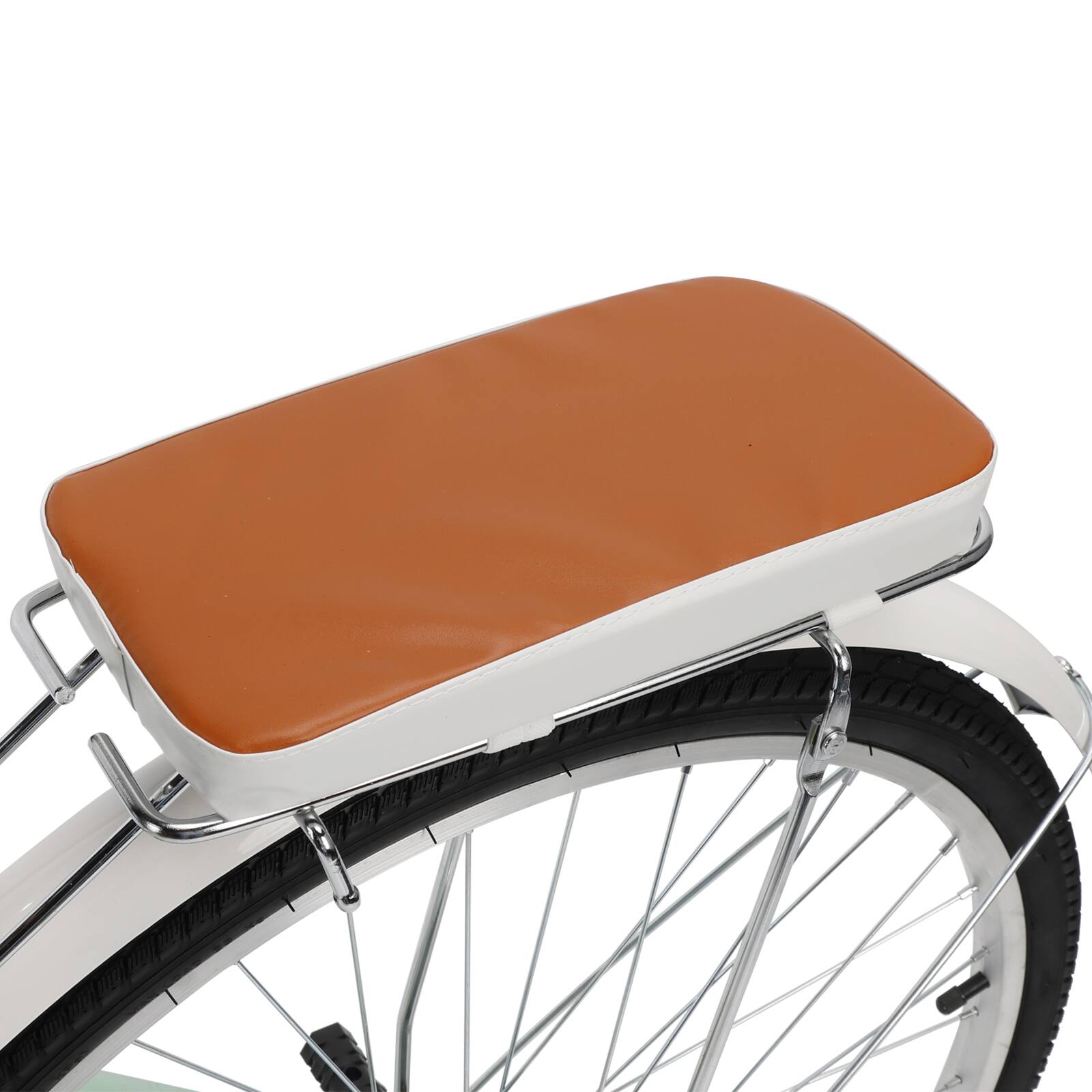 Alt View 8. Topteng - 26 Inch Beach Cruiser Bike for Adult -Low Step Design, Basket & Rack, High Carbon Steel Frame, Dual Brakes Bicycle Green - Green.