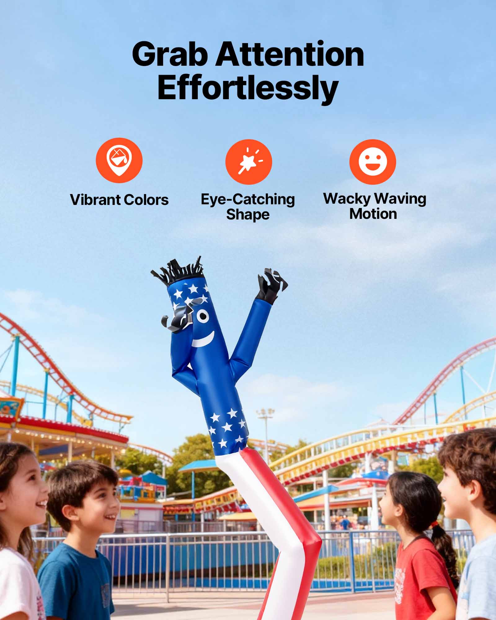 Grab Attention Effortlessly

- Vibrant Colors
- Eye-Catching Shape
- Wacky Waving Motion