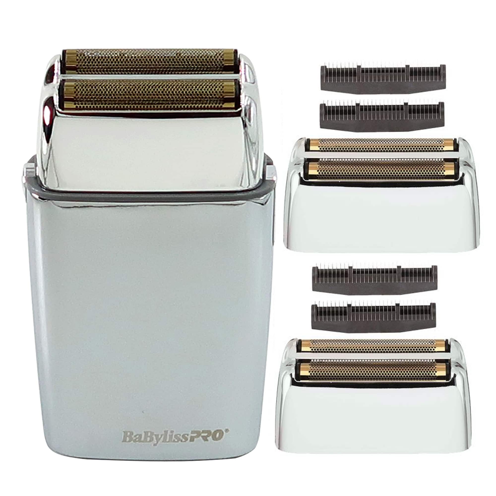 Babyliss - PRO FOILFX02 Cordless Metal Double Foil Shaver and 2 Replacement Foil - Silver