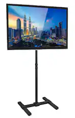 Front. Mount-It! - Portable TV Floor Stand for 19″–43″ Screens with Height Adjustment, Tilt & Adjustable Feet for Uneven Floors - Black.
