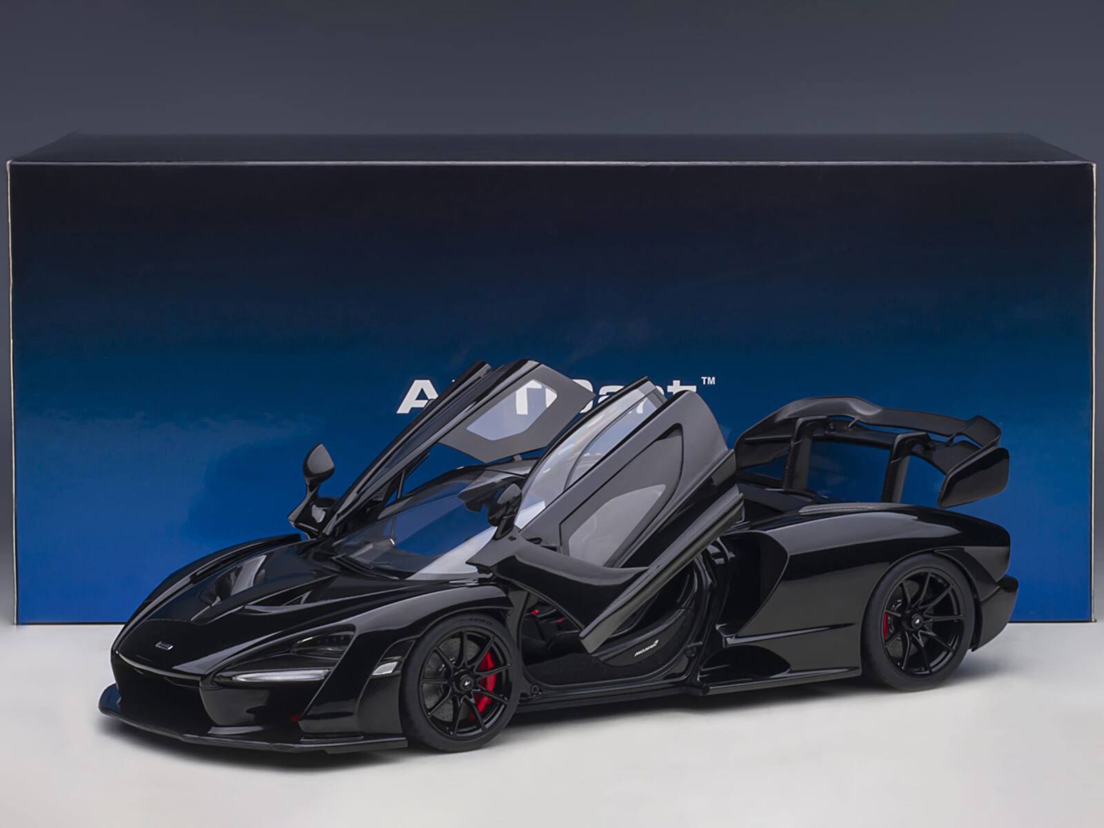 Alt View 5. Autoart - McLaren Senna Stealth Cosmos Black with Carbon Accents 1/18 Model Car by Autoart.
