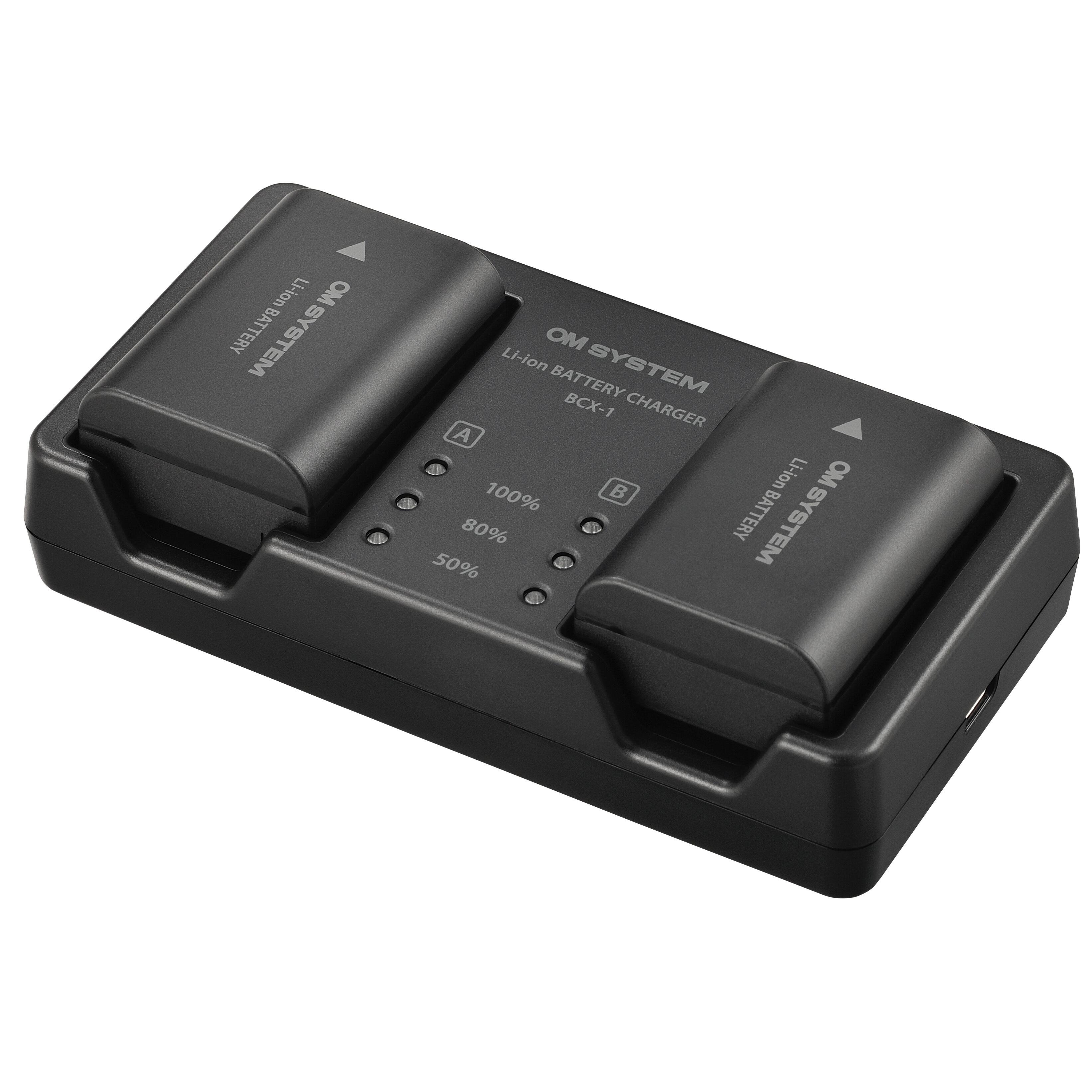 Li-ion OM BATTERY SYSTEM  
OM Li-ion SYSTEM BATTERY BCX-1 CHARGER  
100% 80% 50%