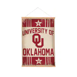 Evergreen Enterprises - Oklahoma Sooners 24" x 36" Antique Style Canvas Wall Art Tapestry with Wood Frame - Multicolor