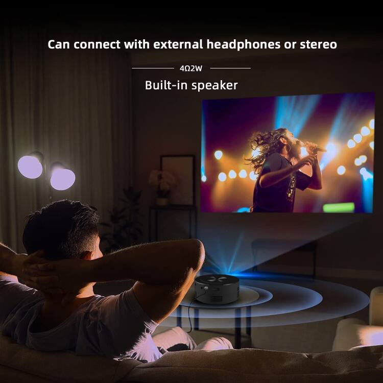 Can connect with external headphones or stereo  
402W Built-in speaker