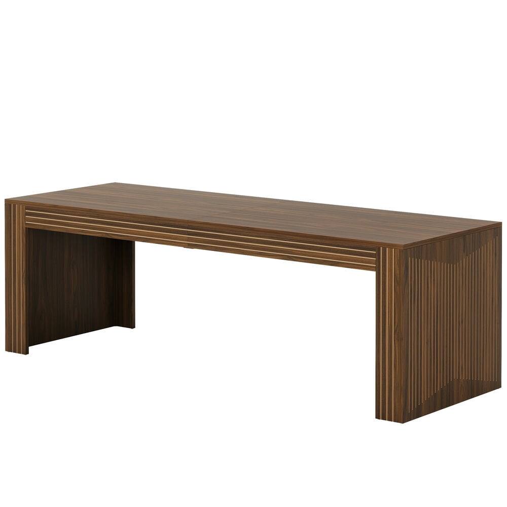 Alt View 1. Resenkos - Kadyn Study Writing Desk, Computer Desk,79" Two Person Desk, Computer Desk Double Office Desk,Brown - Brown.