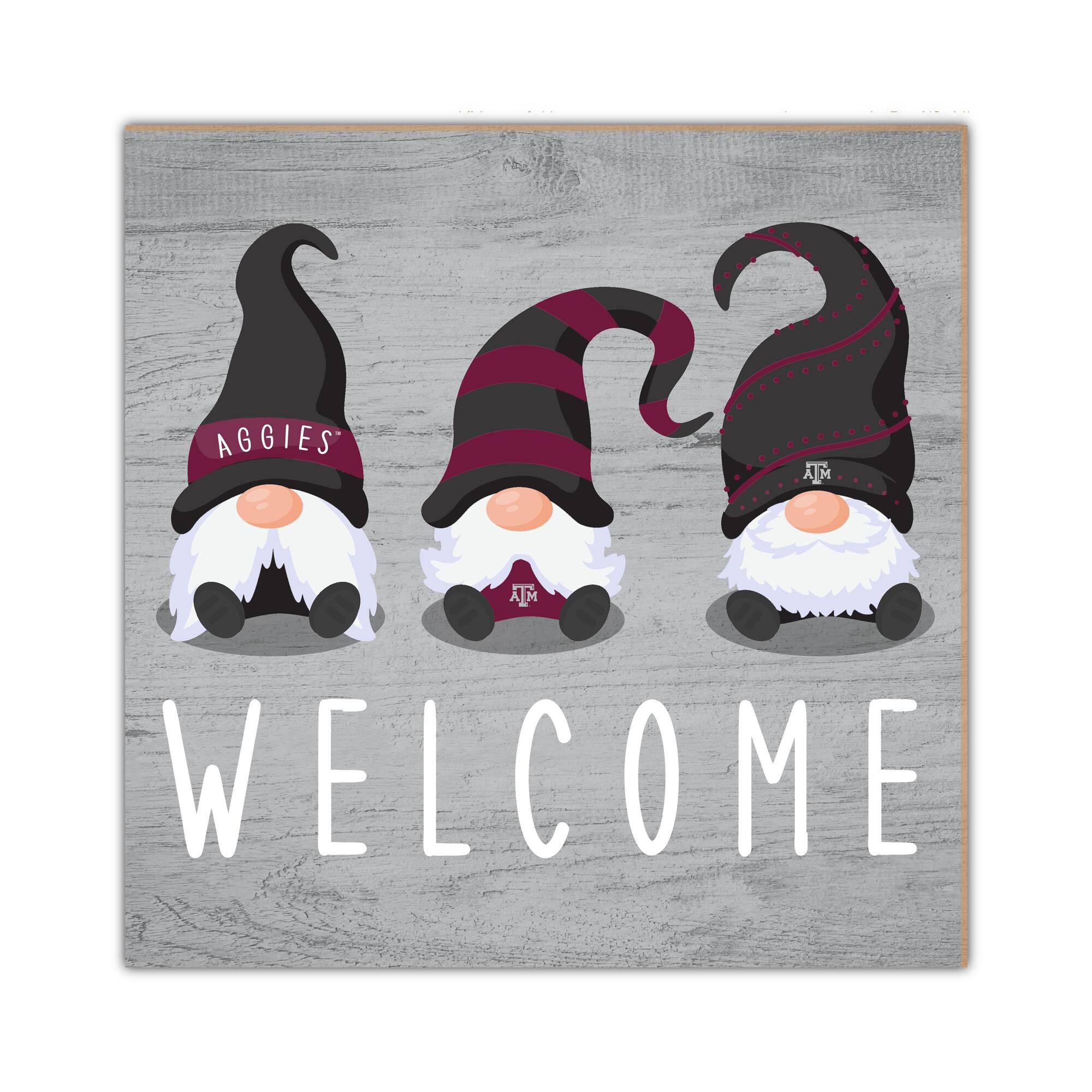 Fan Creations - Texas A&M Aggies 10'' x 10'' Welcome Gnomes Sign - Multicolor price history on PriceWatchPro