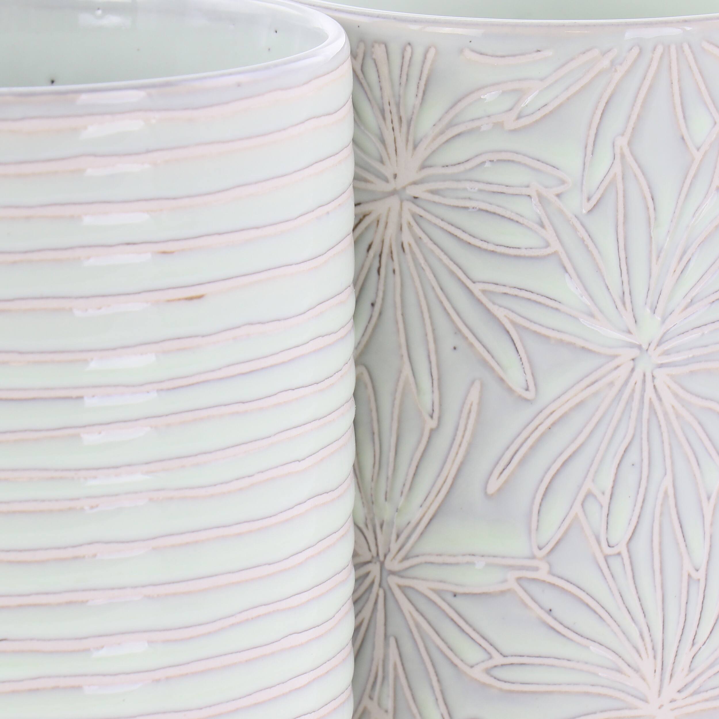 Alt View 3. Gibson - Laurie Gates Madrina 4 Piece 19 Ounce Stoneware Assorted Designs Mug Set in Mint - Mint.