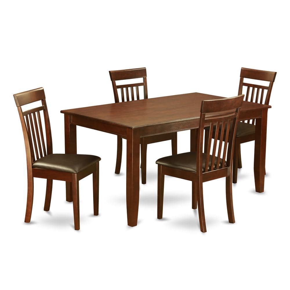 East West Furniture - 5 Pc Dining room set for 4-Dining Table and 4 Dining Chairs - Mahogany price history on PriceWatchPro