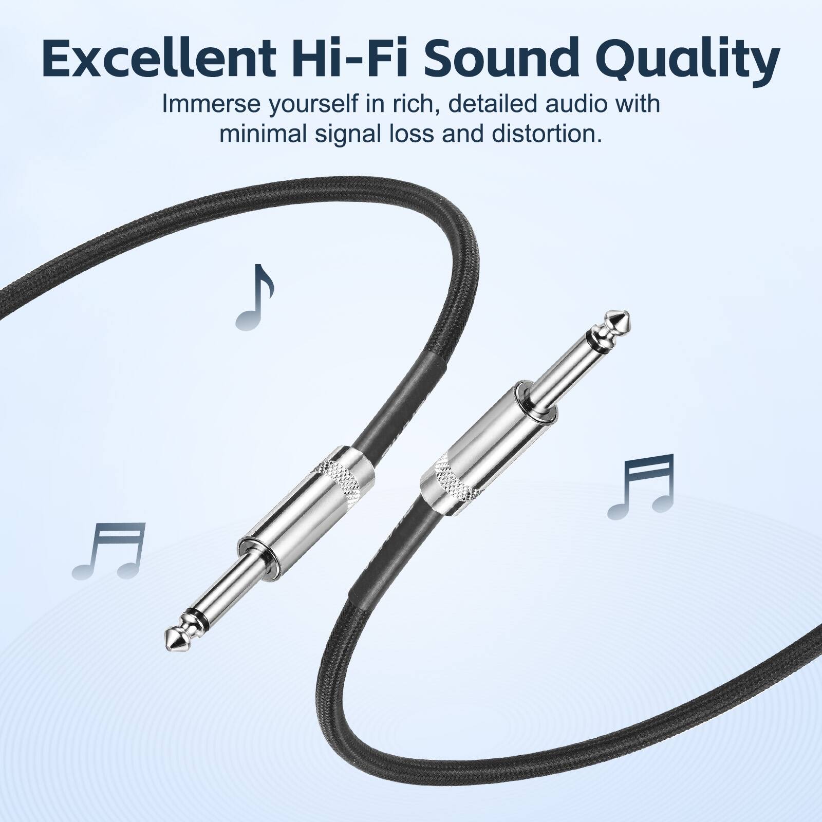 Excellent Hi-Fi Sound Quality  
Immerse yourself in rich, detailed audio with minimal signal loss and distortion.