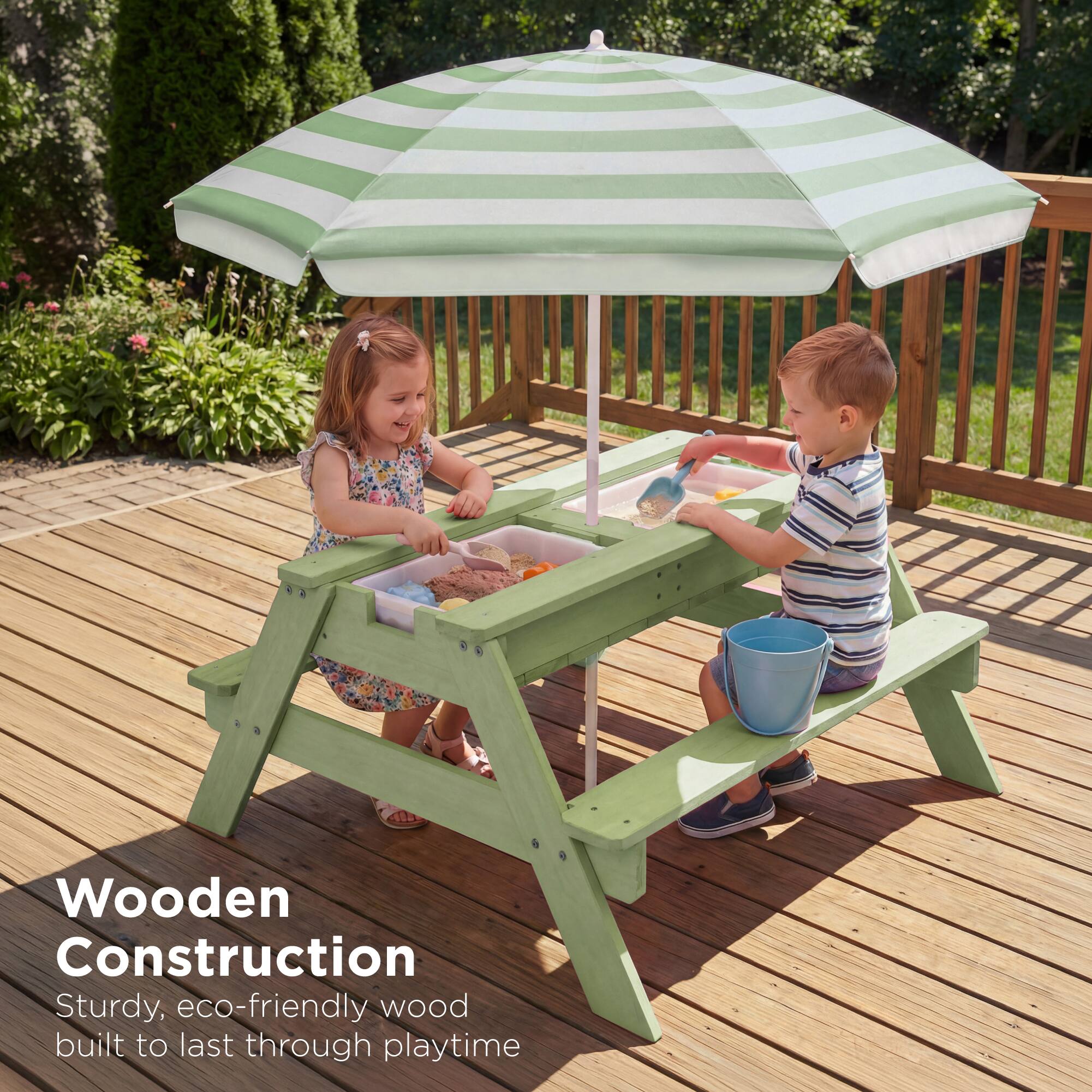 Wooden Construction  
Sturdy, eco-friendly wood built to last through playtime