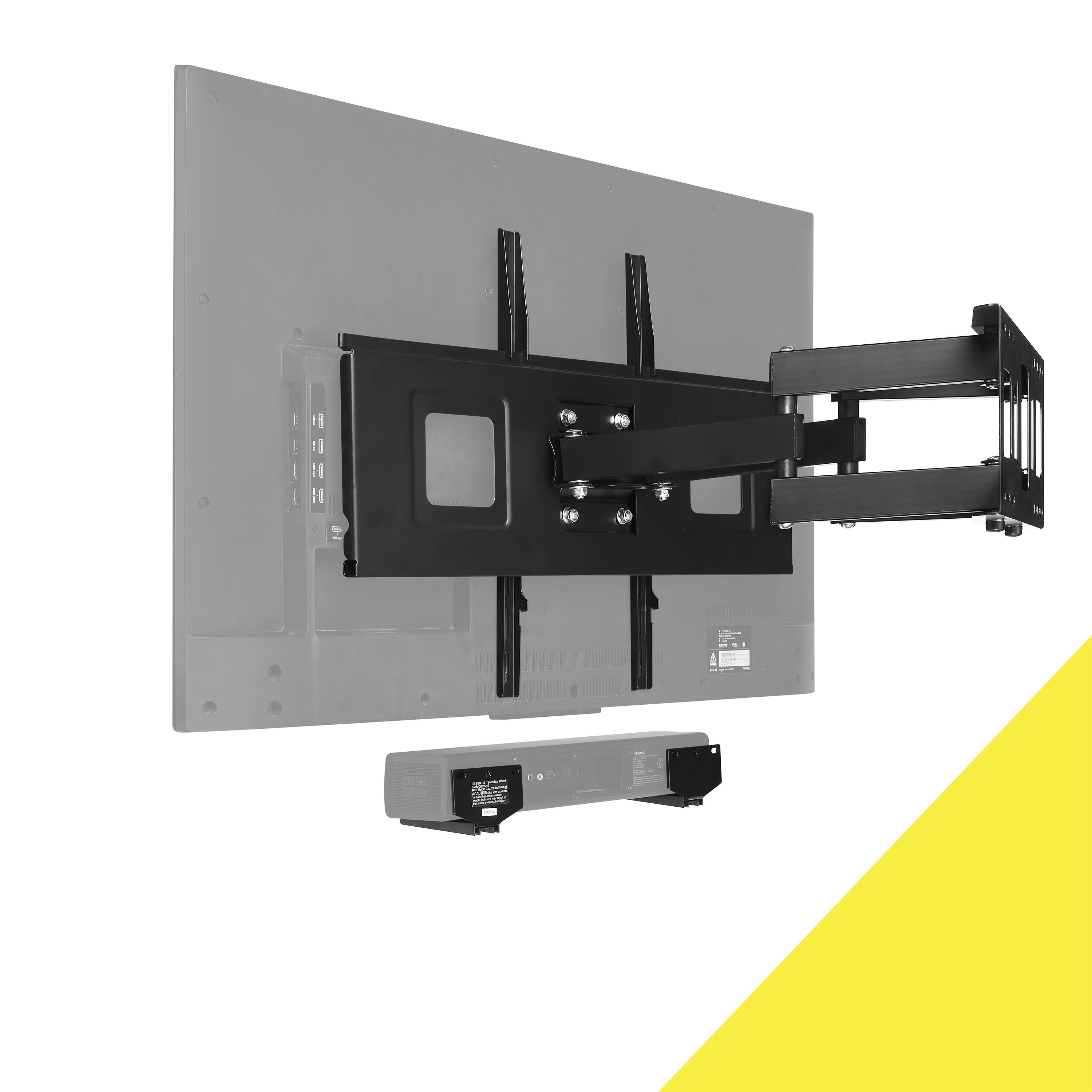 Alt View 16. Best Buy essentials™ - Fixed Soundbar Wall Mount for Most 20 lb. Soundbars - Black.