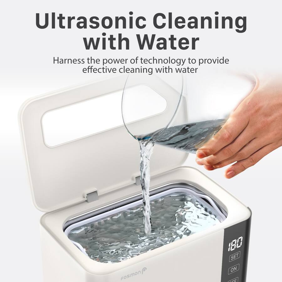 Fosmon Ultrasonic Cleaner (600ml) Jewelry Cleaner Machine with LED ...