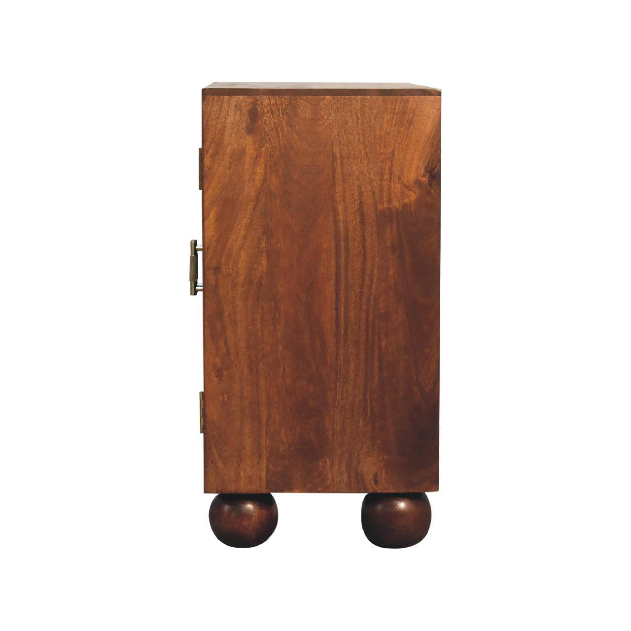 Alt View 5. Artisan Furniture - Artisan Furniture Solid Wood Chestnut Carved Ball Cabinet - Chestnut.