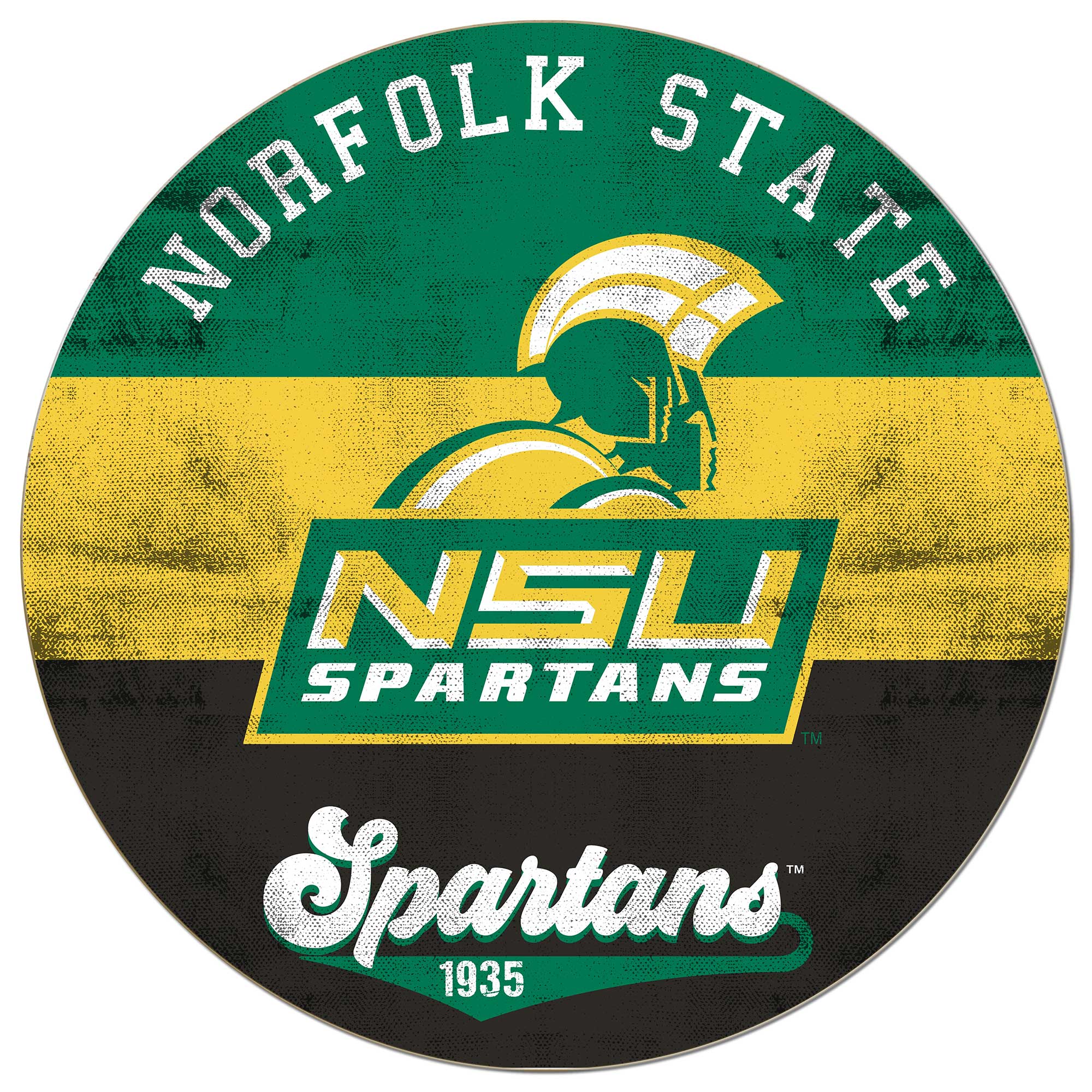 Jardine - Norfolk State Spartans 20'' x 20'' Retro Logo Circle Sign - Green