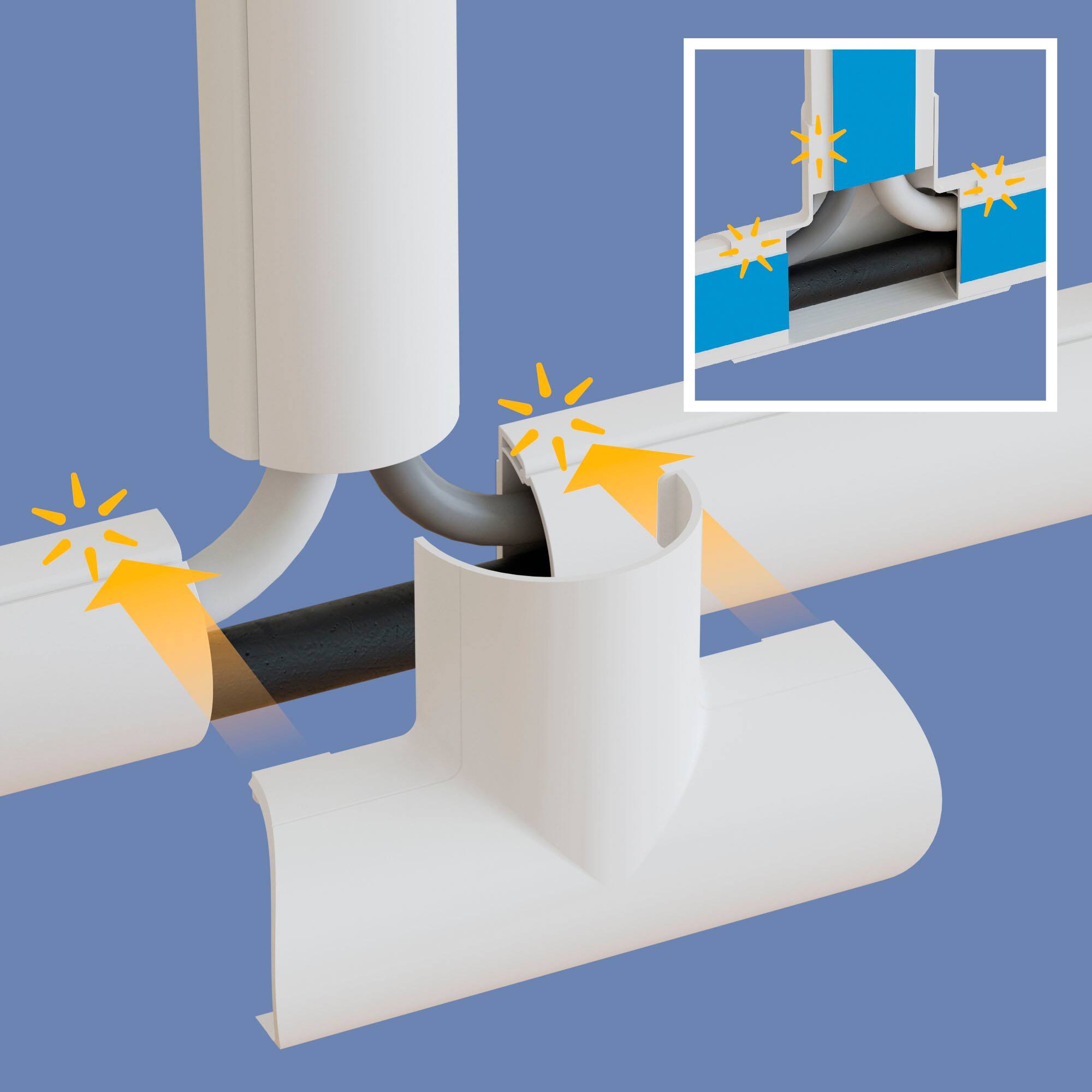 Angle. D-Line - D-Line Cord Cover Accessory Multipack - White.