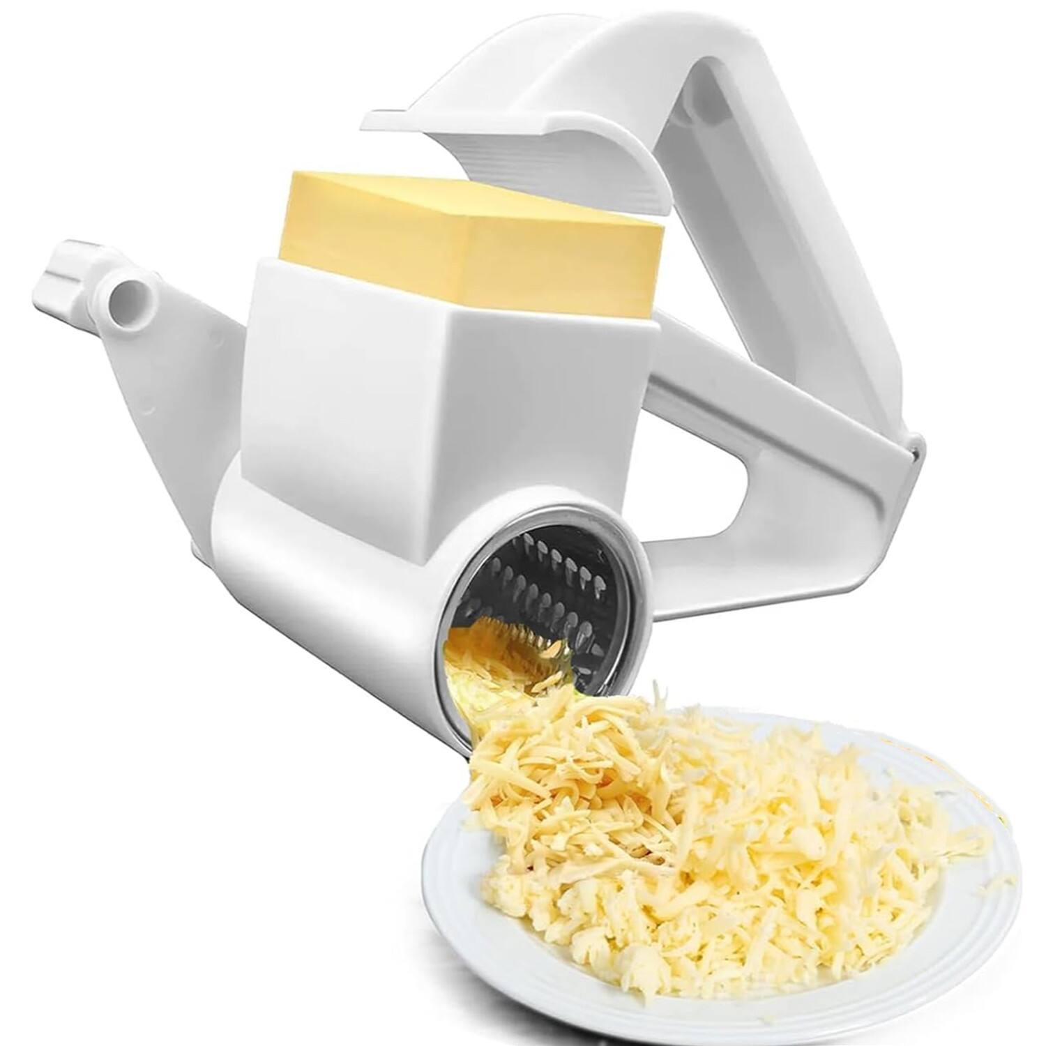 Angle. Giantpower - Manual Classic Rotary Cheese Grater  - White - White.