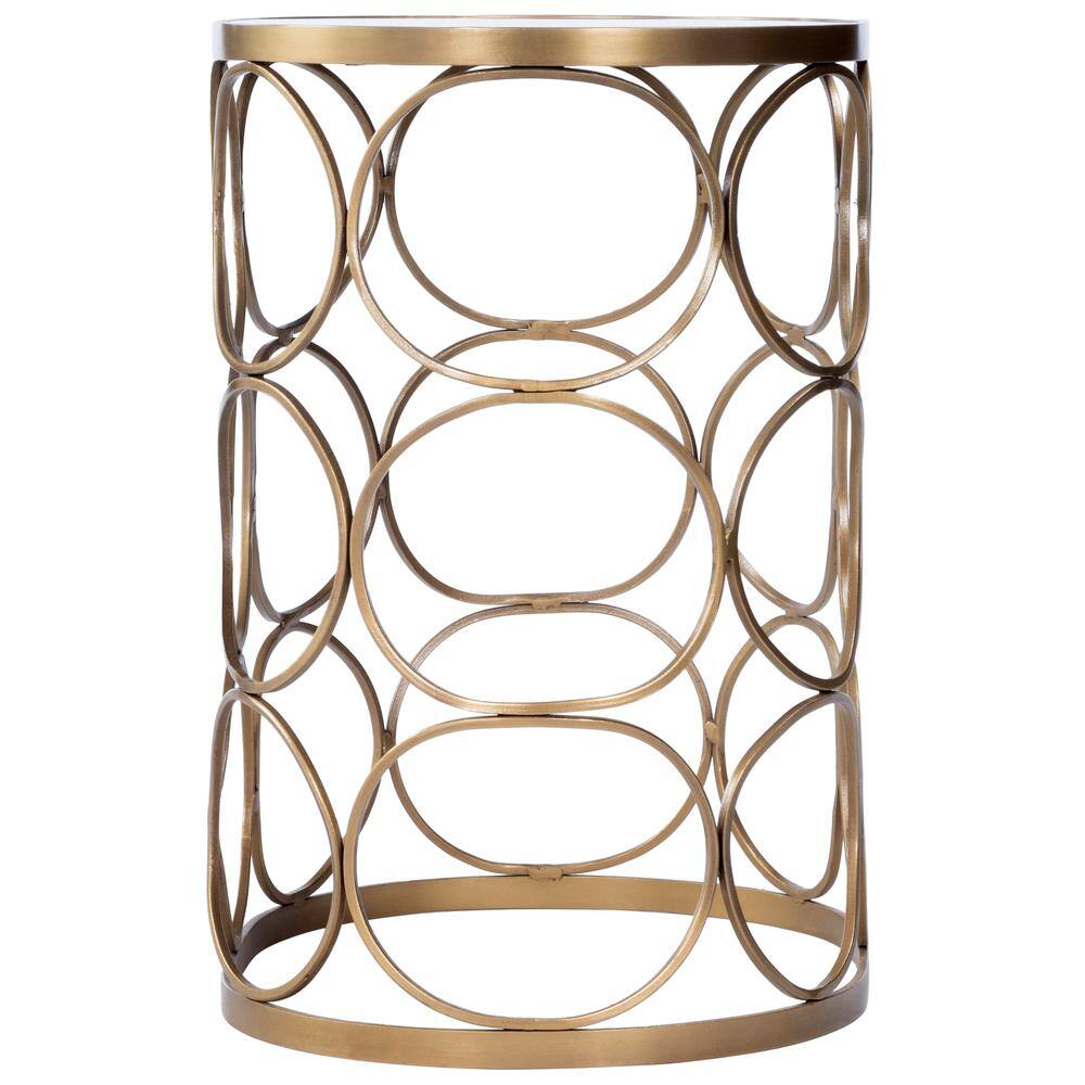 Back. Butler Specialty - Talulah Oval Marble Side Table - Gold.
