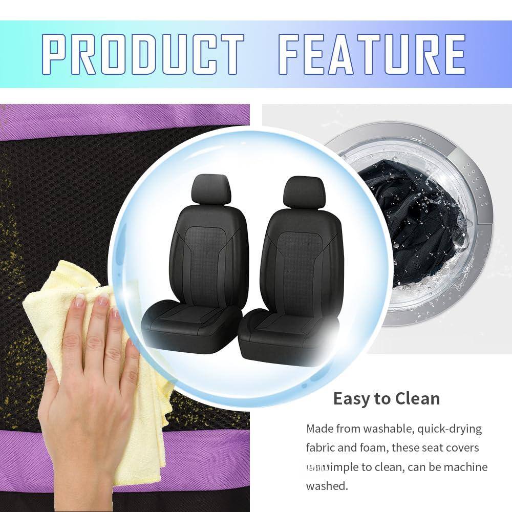 PRODUCT FEATURE

Easy to Clean

Made from washable, quick-drying fabric and foam, these seat covers are simple to clean, can be machine washed.