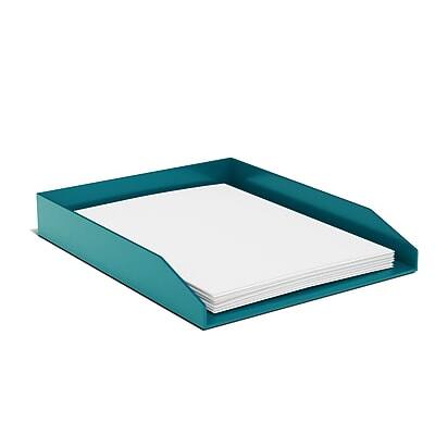 TRU RED - Front Load Stackable Plastic Letter Tray - Teal