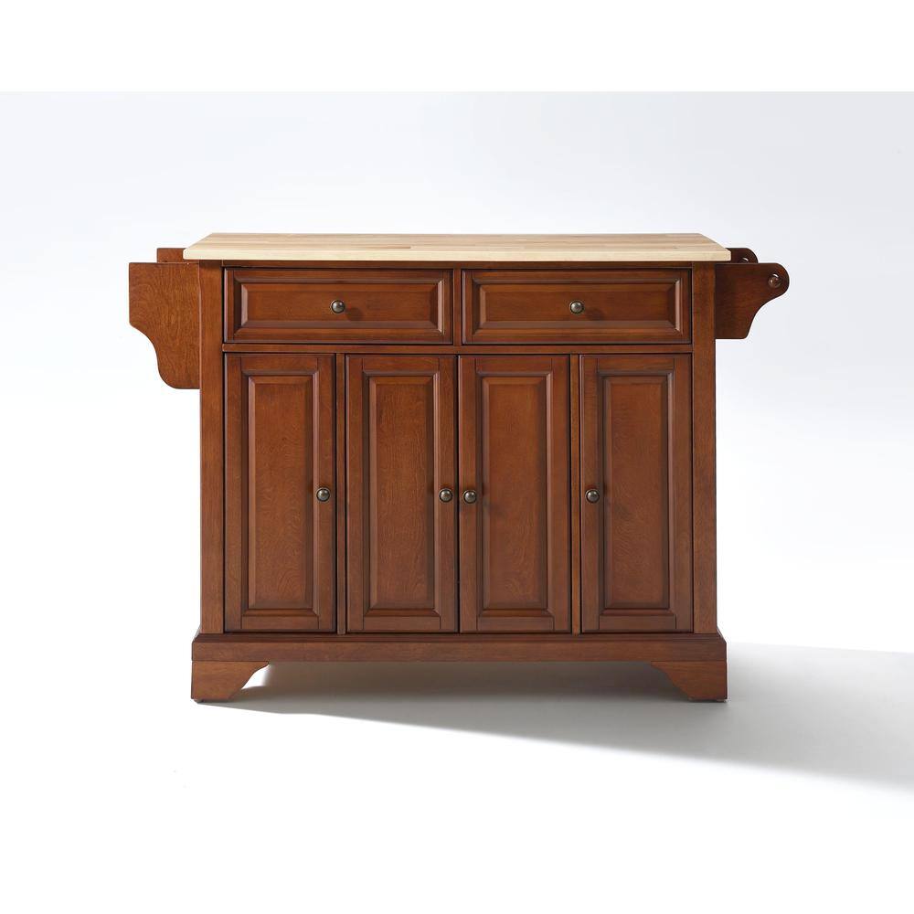 Left. Crosley Furniture - Lafayette Wood Top Full Size Kitchen Island/Cart - Cherry.