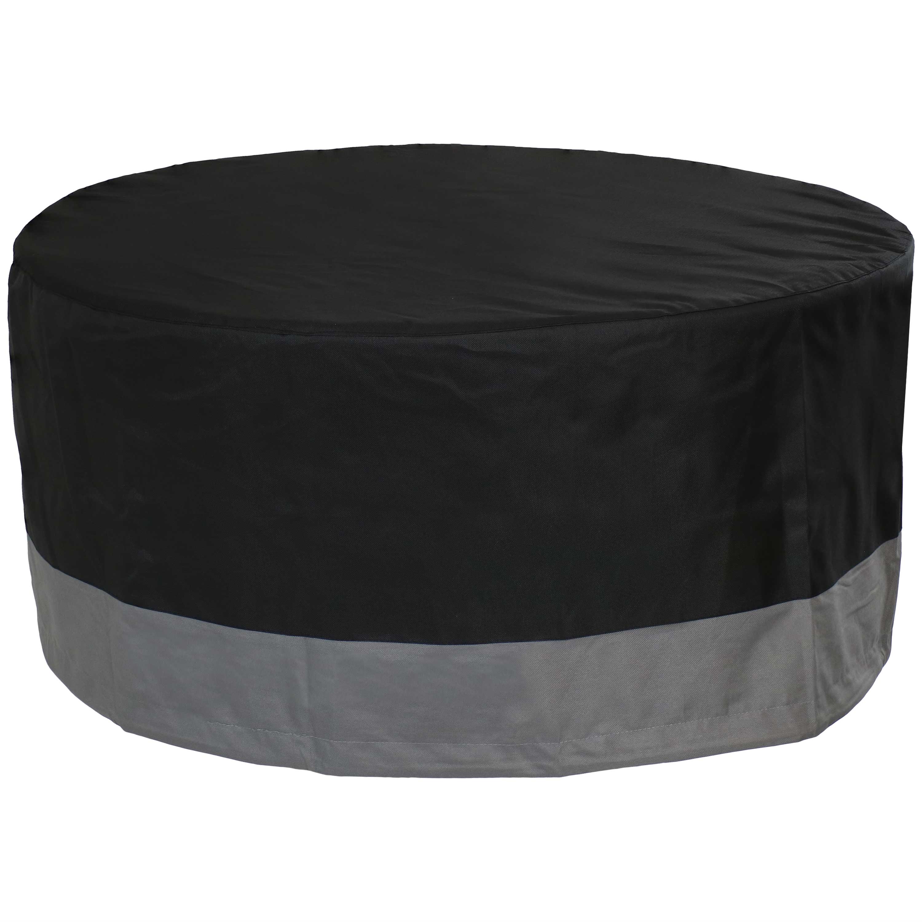 Alt View 5. Sunnydaze - 30 in 2-Tone Polyester Round Outdoor Fire Pit Cover - Black and Gray.