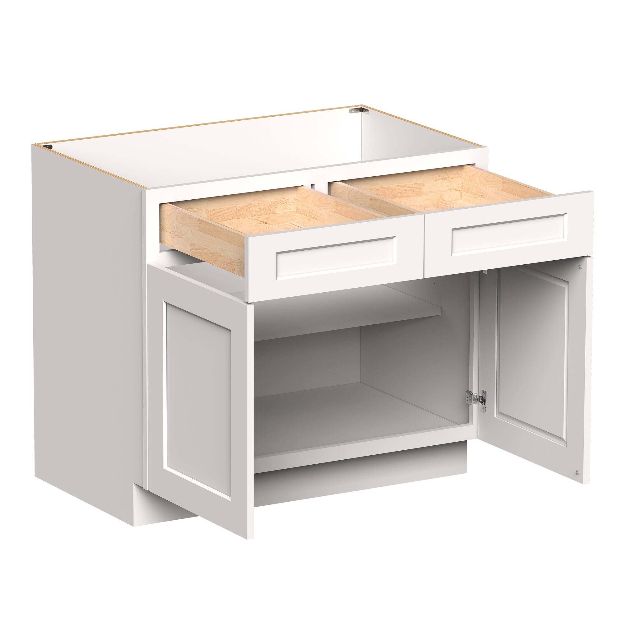 Angle. Boyel Living - 39-in W x 34.5-in H x 24-in D Shaker RTA Kitchen Base Cabinet with Soft-Close - White Shaker.