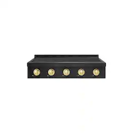 ZLINE - Autograph 36 in. Paramount Built-in Induction Rangetop with 5 Element Cooktop in Black Steel & Polished gold Accents - Black Stainless Steel